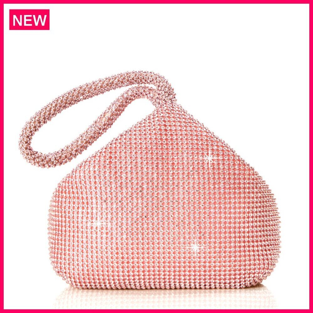 Rhinestone Clutch Evening Bag Sparkly Glitter Triangle Purse for Prom Wedding